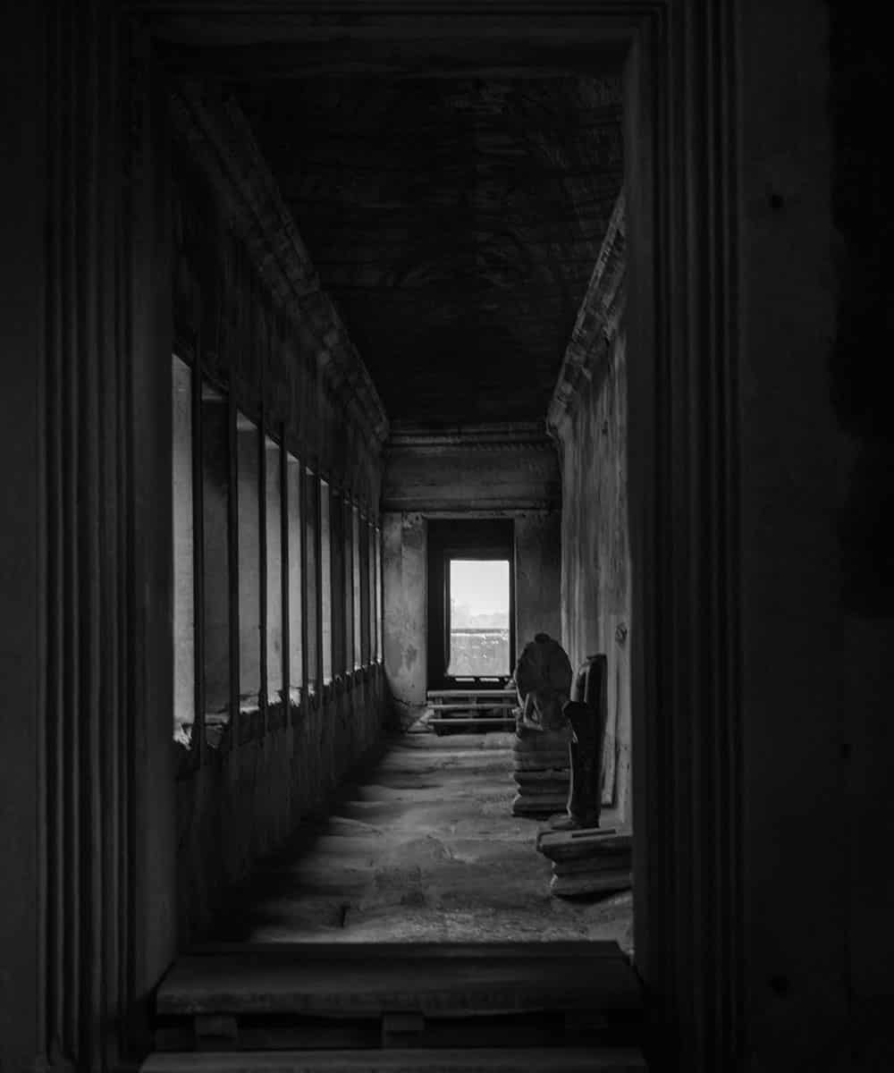 Angkor Wat Stairs Black and White
