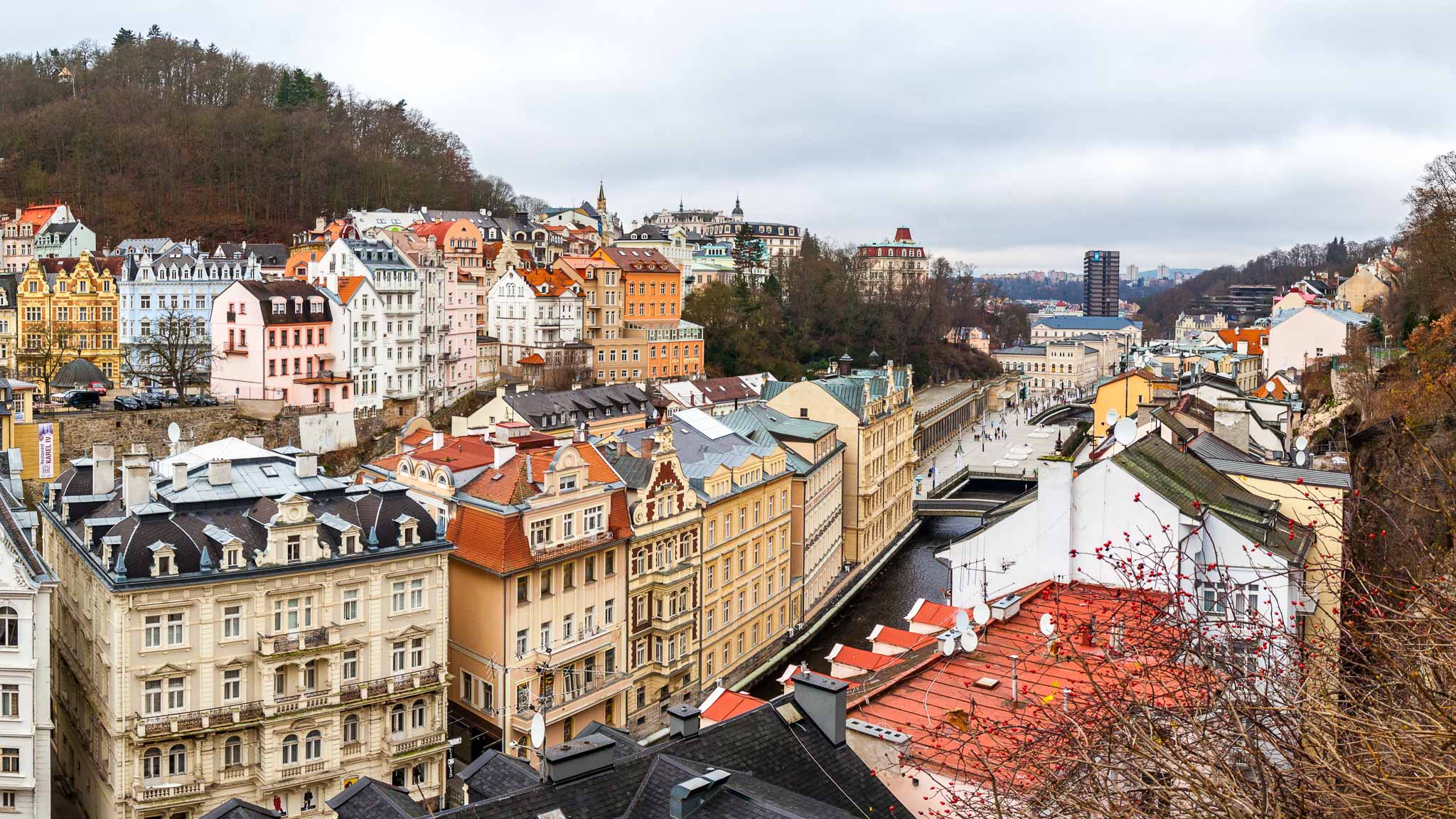 Karlov Vary surrounded by forest