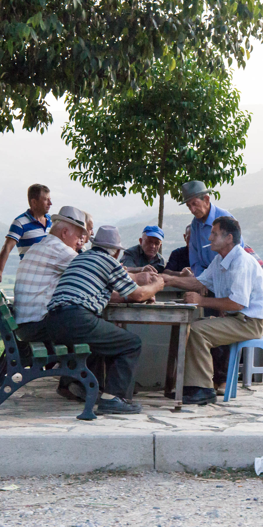 Locals playing chess Albania