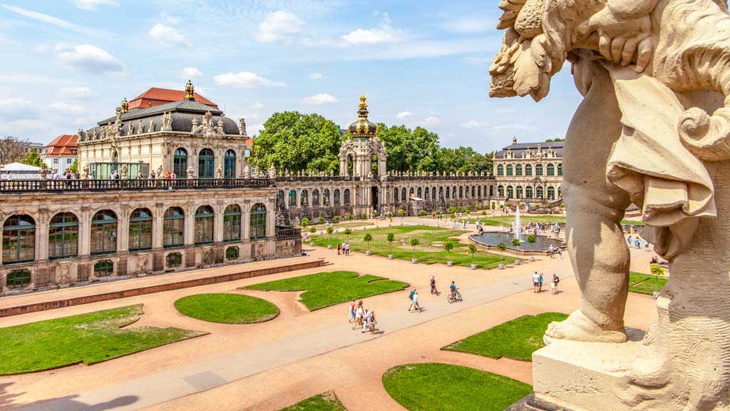 Inside the courtyard of Zwinger in Saxony, Germany