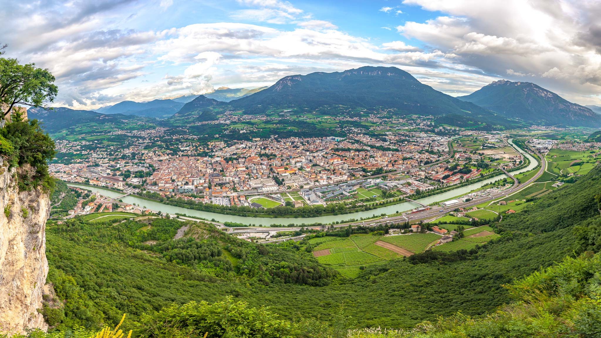 Looking down on Trento