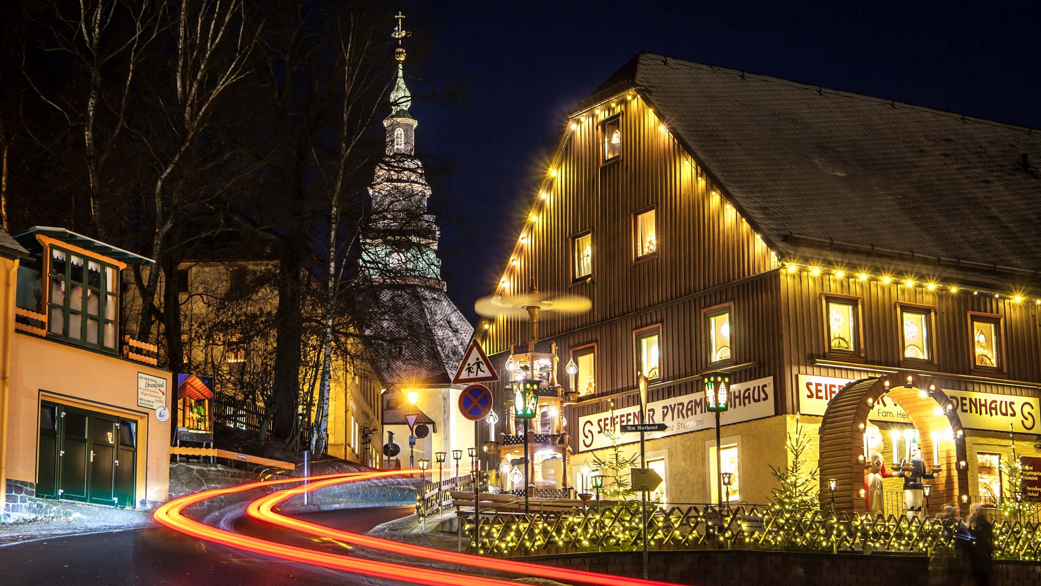 The year-round Christmas village of Seiffen, Saxony, Germany