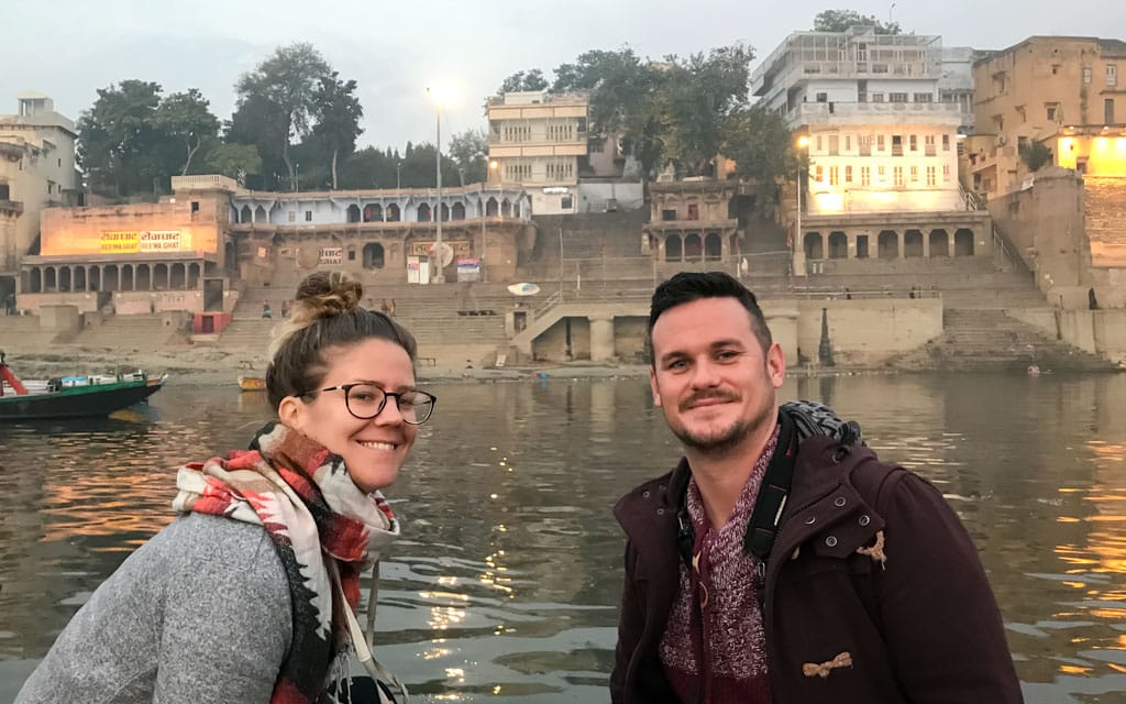 Dan and Vicky flip flop in Varanasi