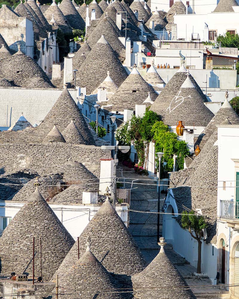 The conical rooftops of the Trulli in Puglia