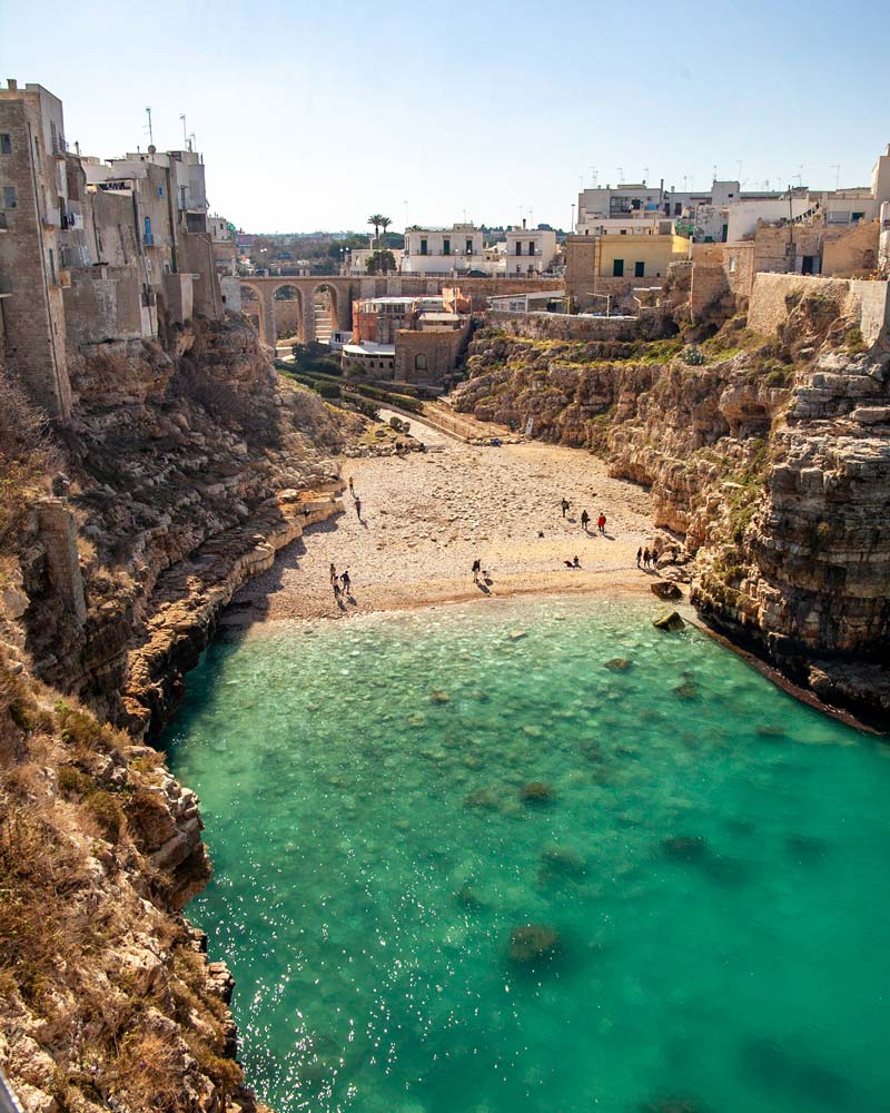 The main beach of Polignano a Mare