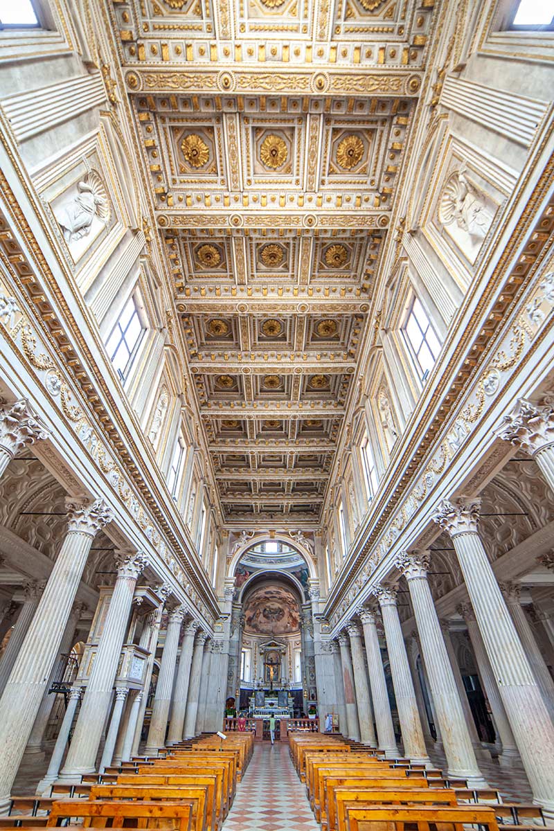 Intricate ceilings inside Mantua Cathedral