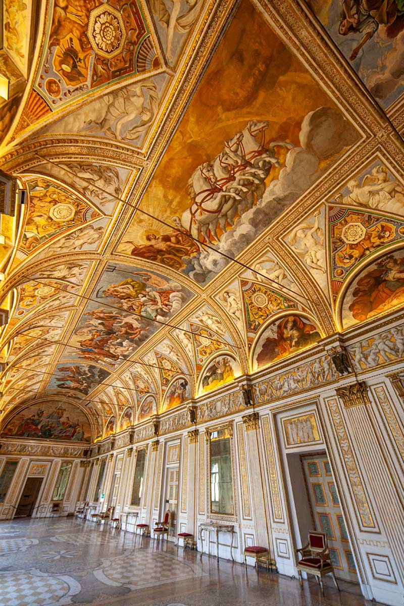 Gold and painted ceilings in the gran Palace Te