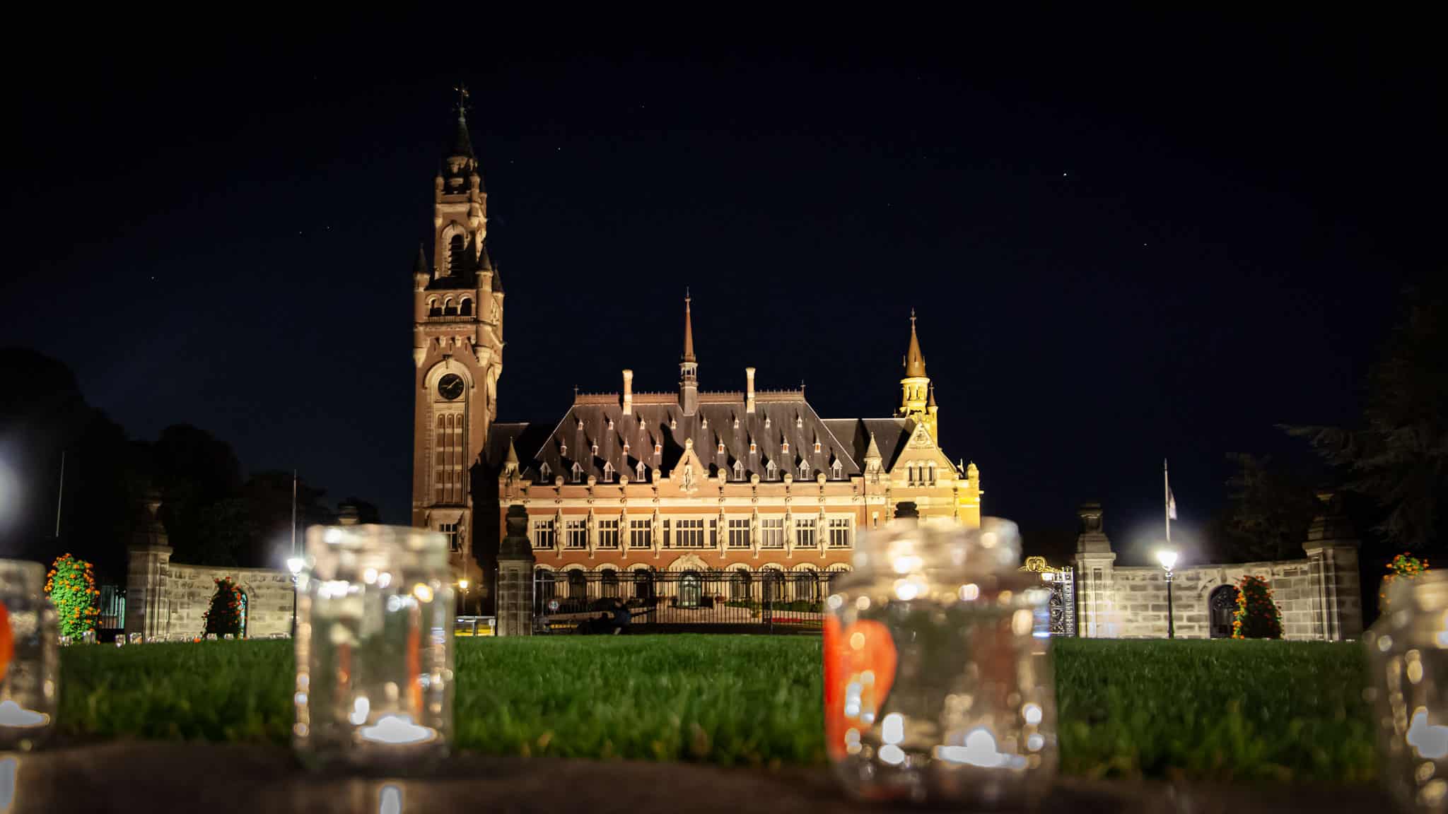 The Peace Palace at night