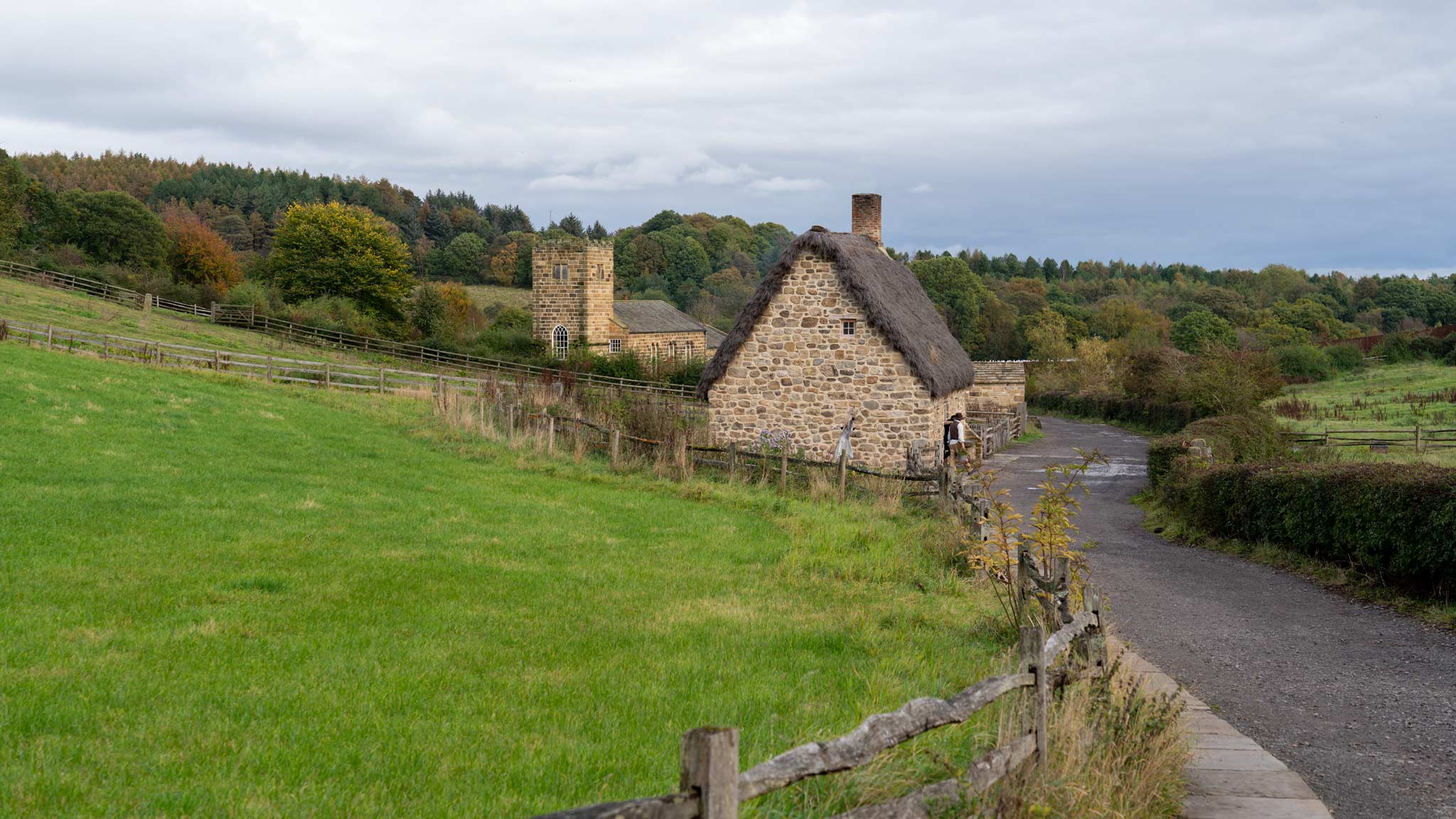 A house at Beamish where 'actors' tend to the garden