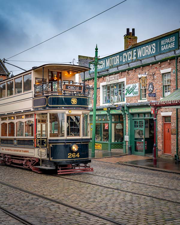 A tram at beamish museum in Durham