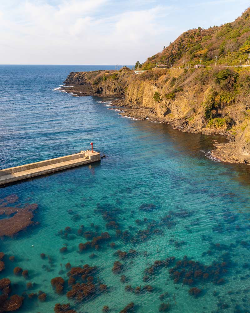 The coastline of Sado Island