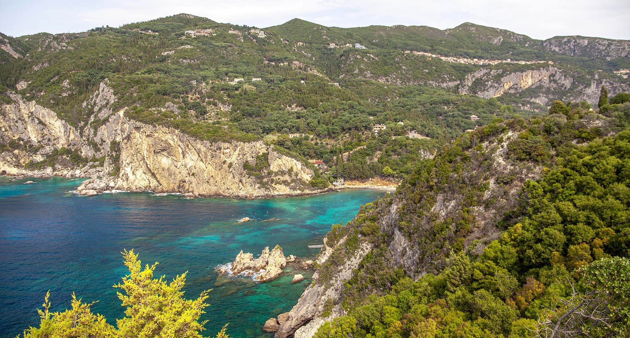 The beautiful ocean colours of Corfu