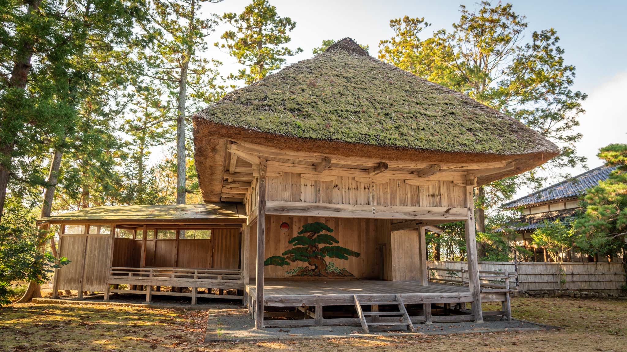 Noh Theatre Stage Outside in Sado Island