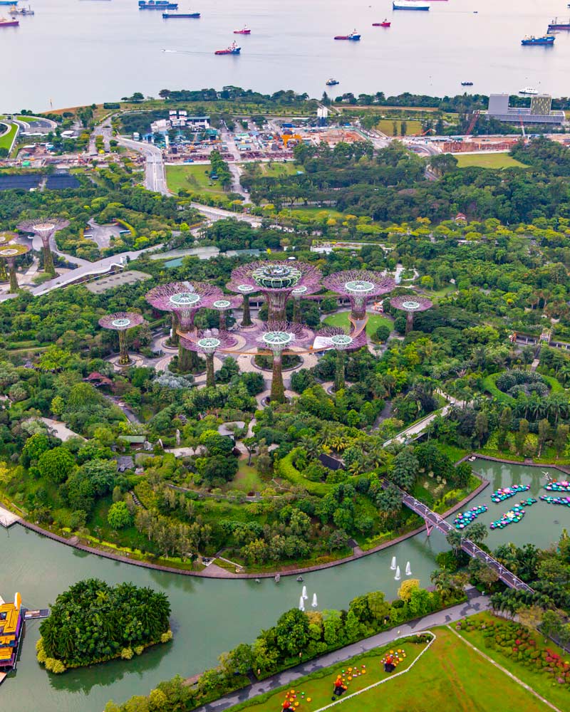 Gardens by the Bay as seen from above