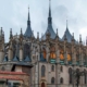 The imposing cathedral of St Barbaras with gothic archiecture