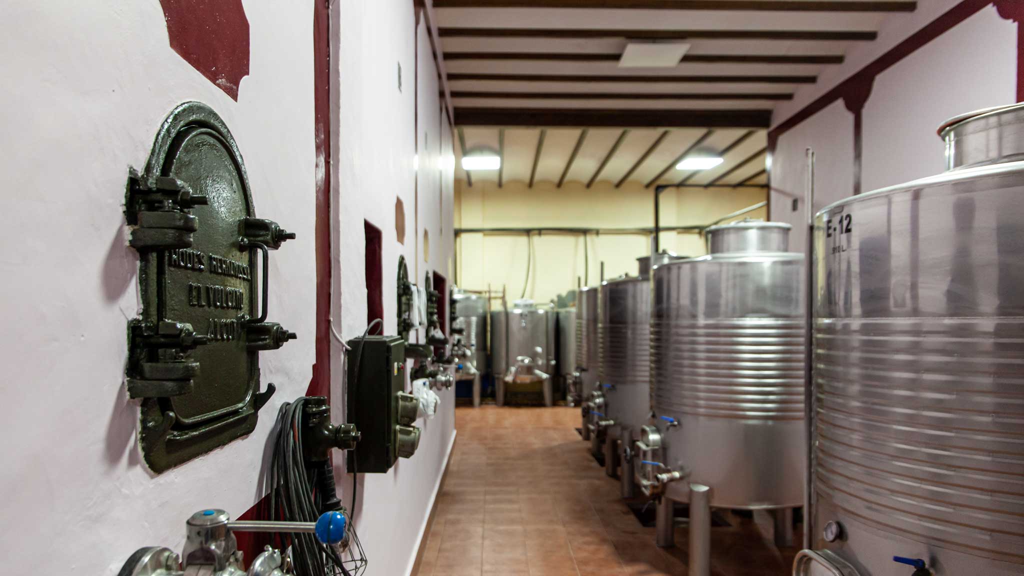 Traditional wall vats at Castano Winery