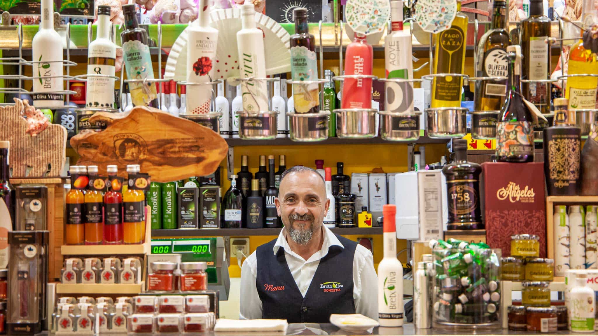 A shopkeeper in San Sebastian market