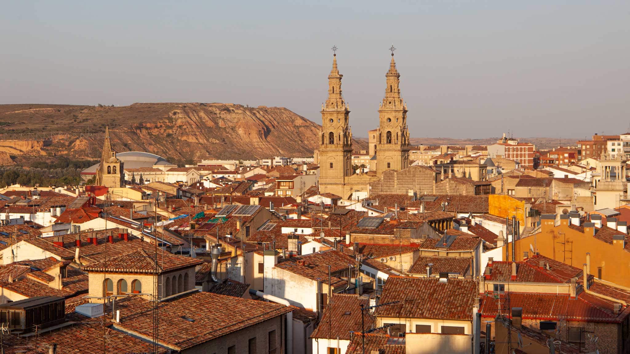 Overlooking the skyline of Logrono