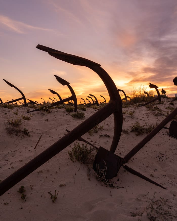 The cemetery of anchors, an unsual thing to see in the Algarve