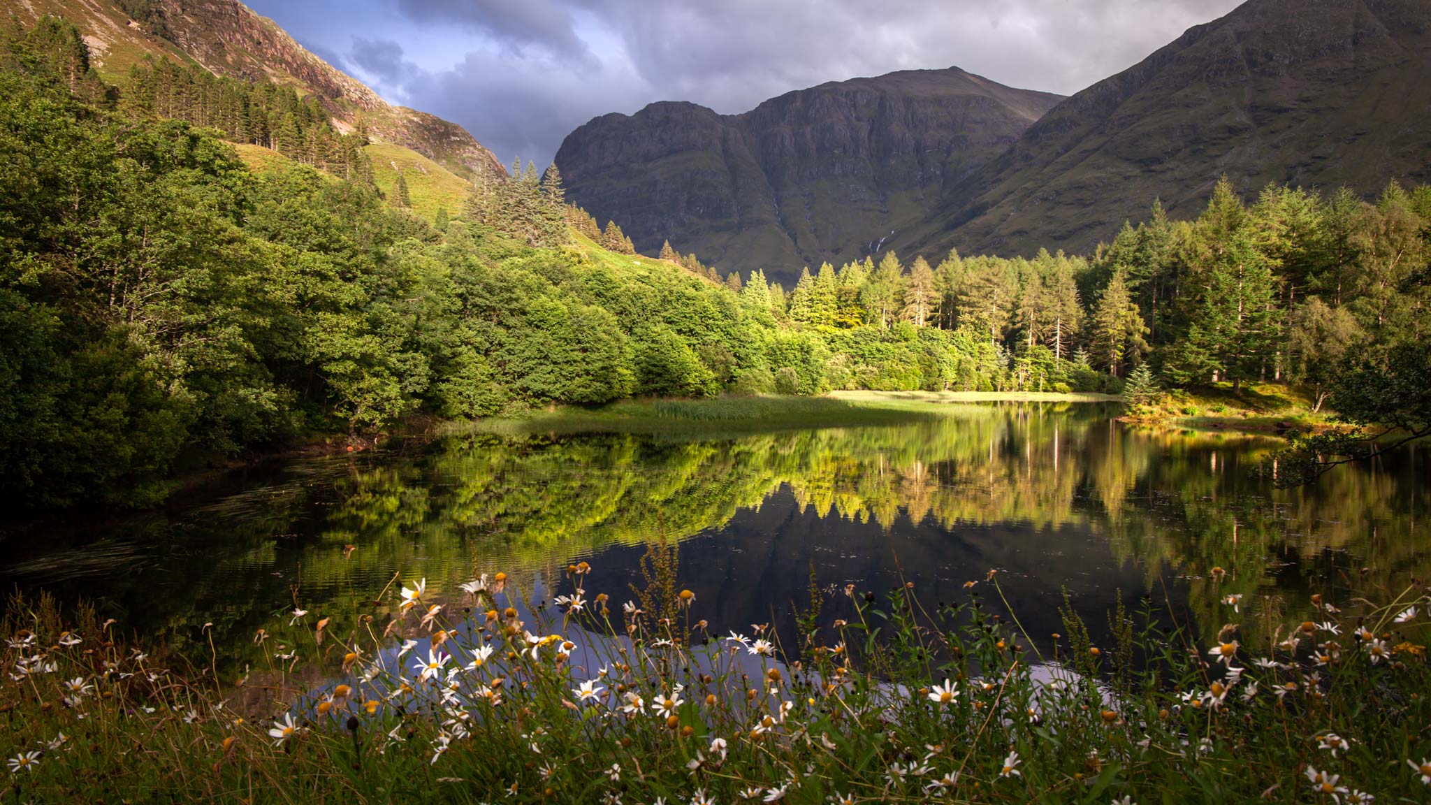 Scottish mountains and lake