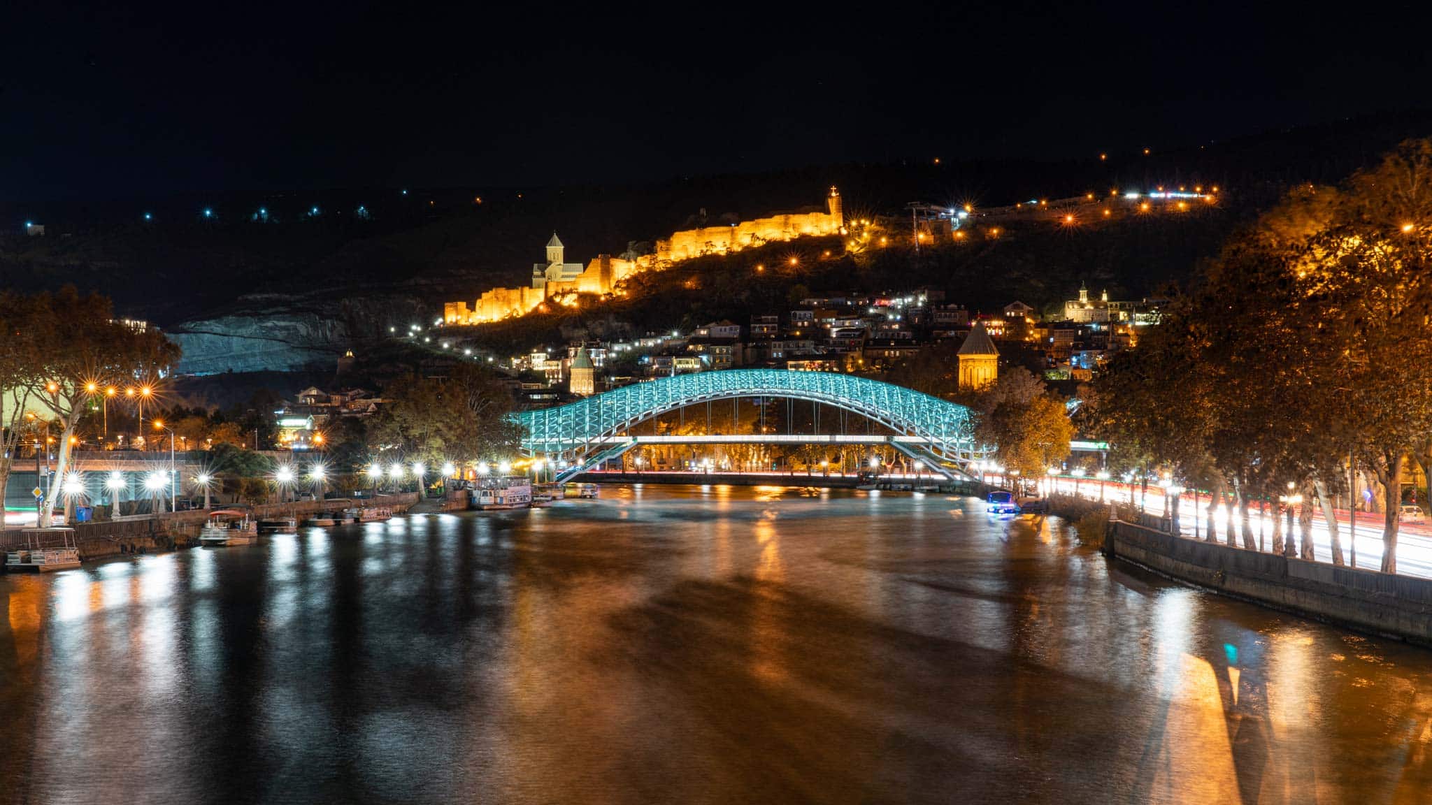 A night view of Tbilisi, Georgia