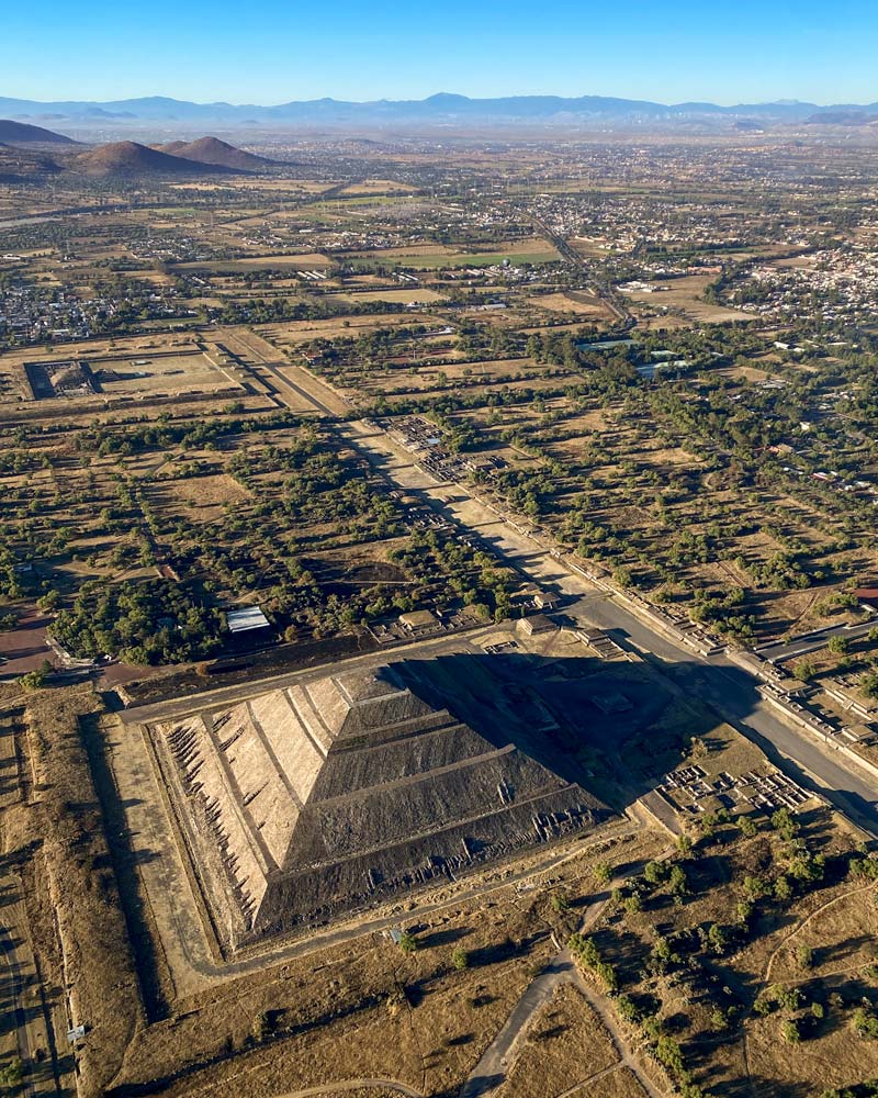 Teotihuacan pyramids as seen from above