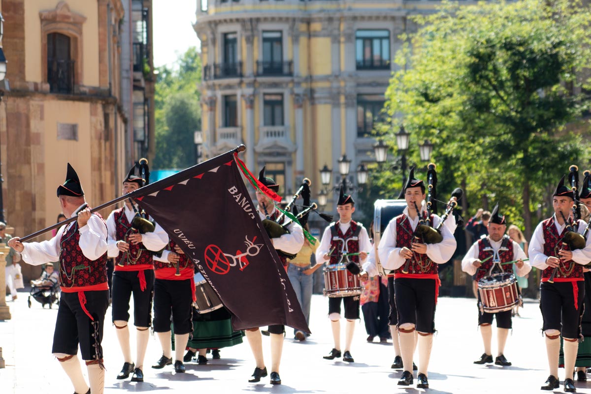 A group play the Gaita Asturiana