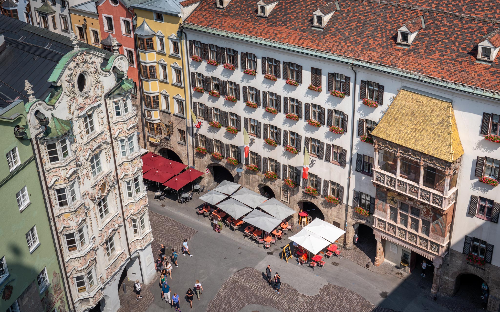 Innsbruck's Golden Roof dazzles alongside the summer beer serving terraces