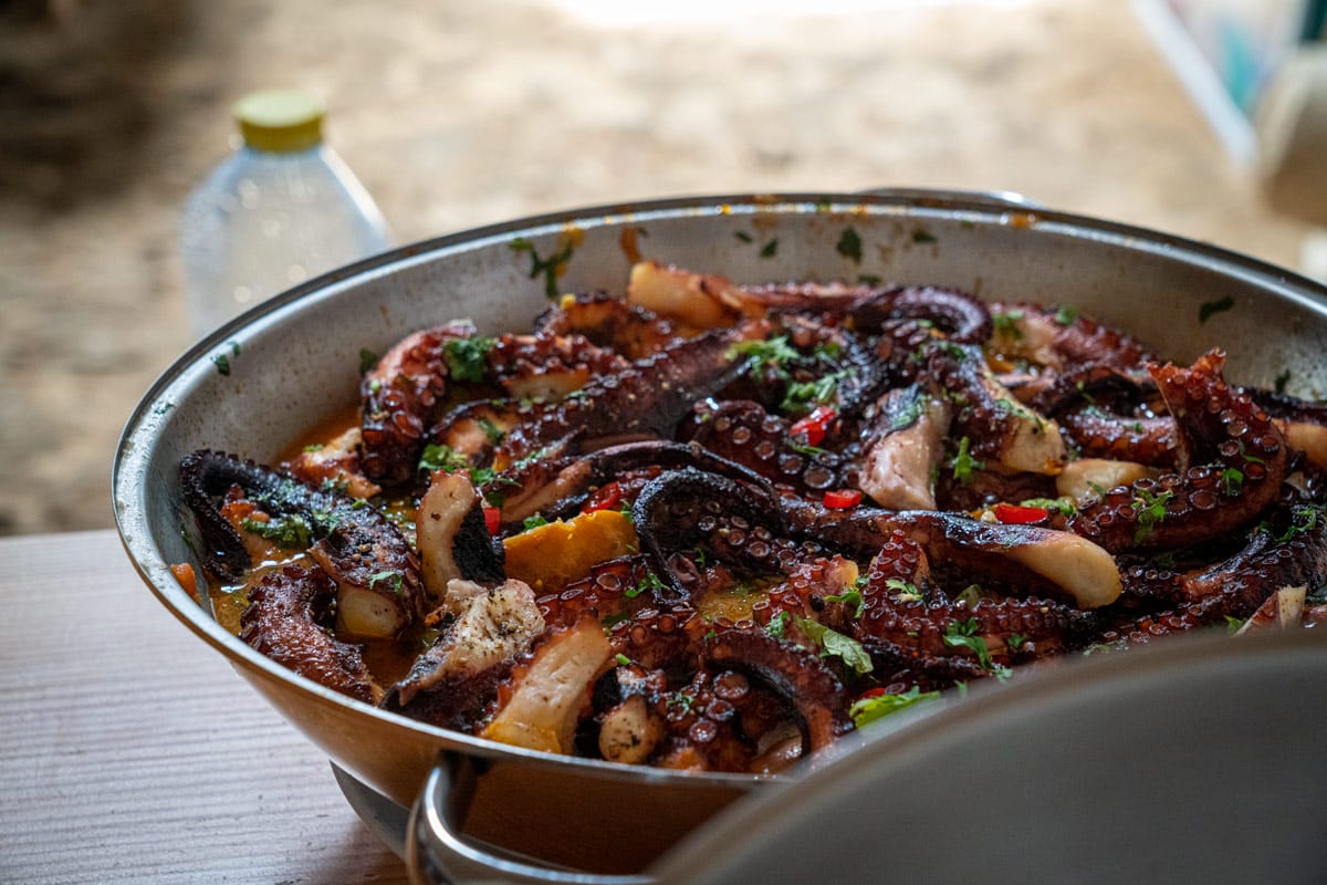 Octopus from Santa Luzia (Algarve) is July & August's featured ingredient onboard