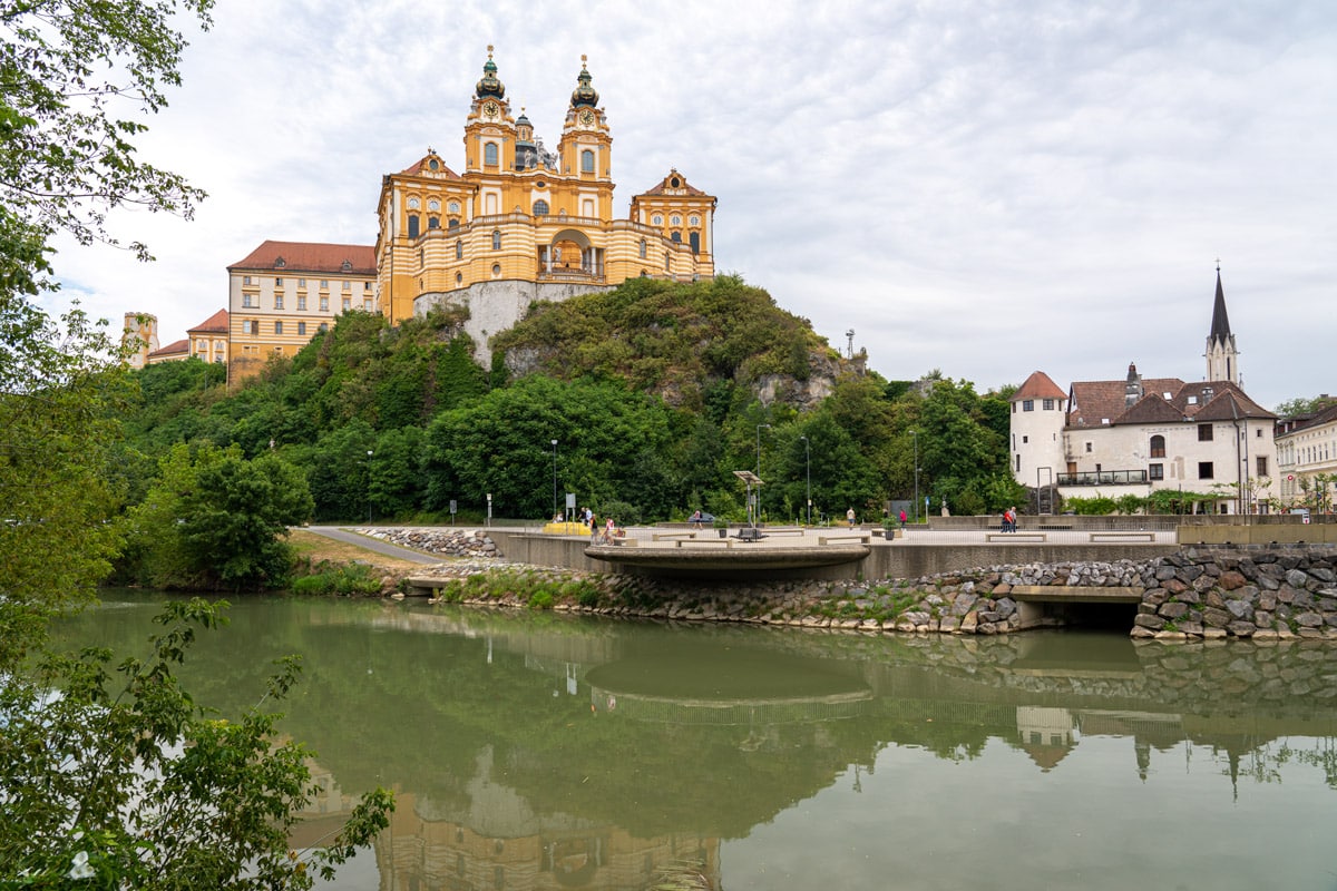 Melk Abbey crowns the riverside town of Melk