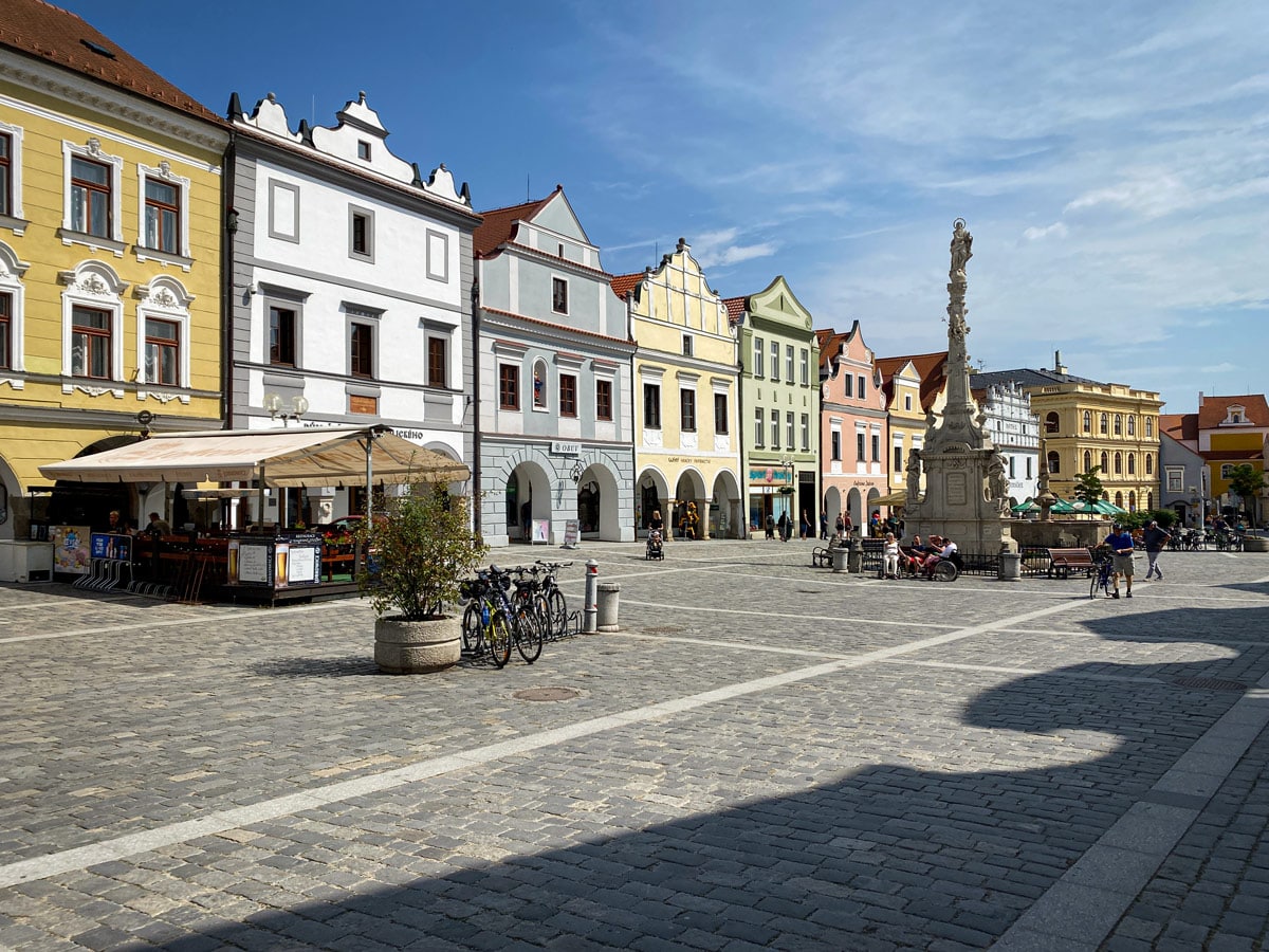 Třeboň's colourful and quaint main square