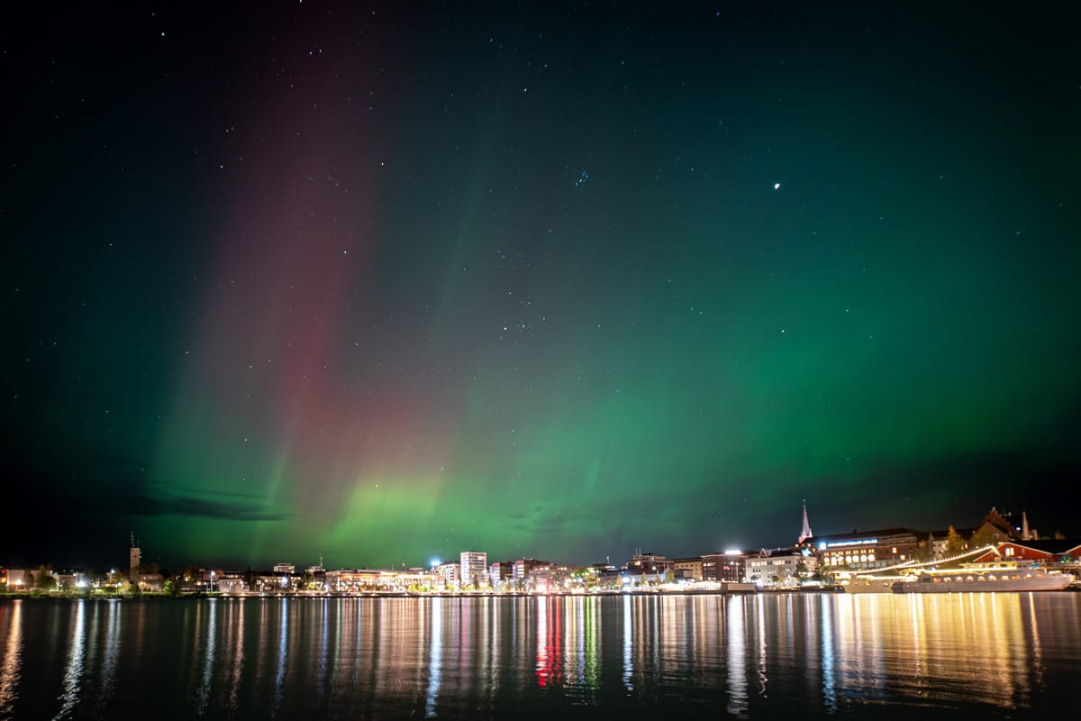 The aurora borealis put on a show above Luleå, Swedish-Lapland