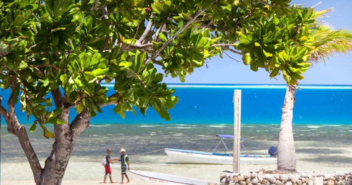 Exploring islands in Fiji with fishermen