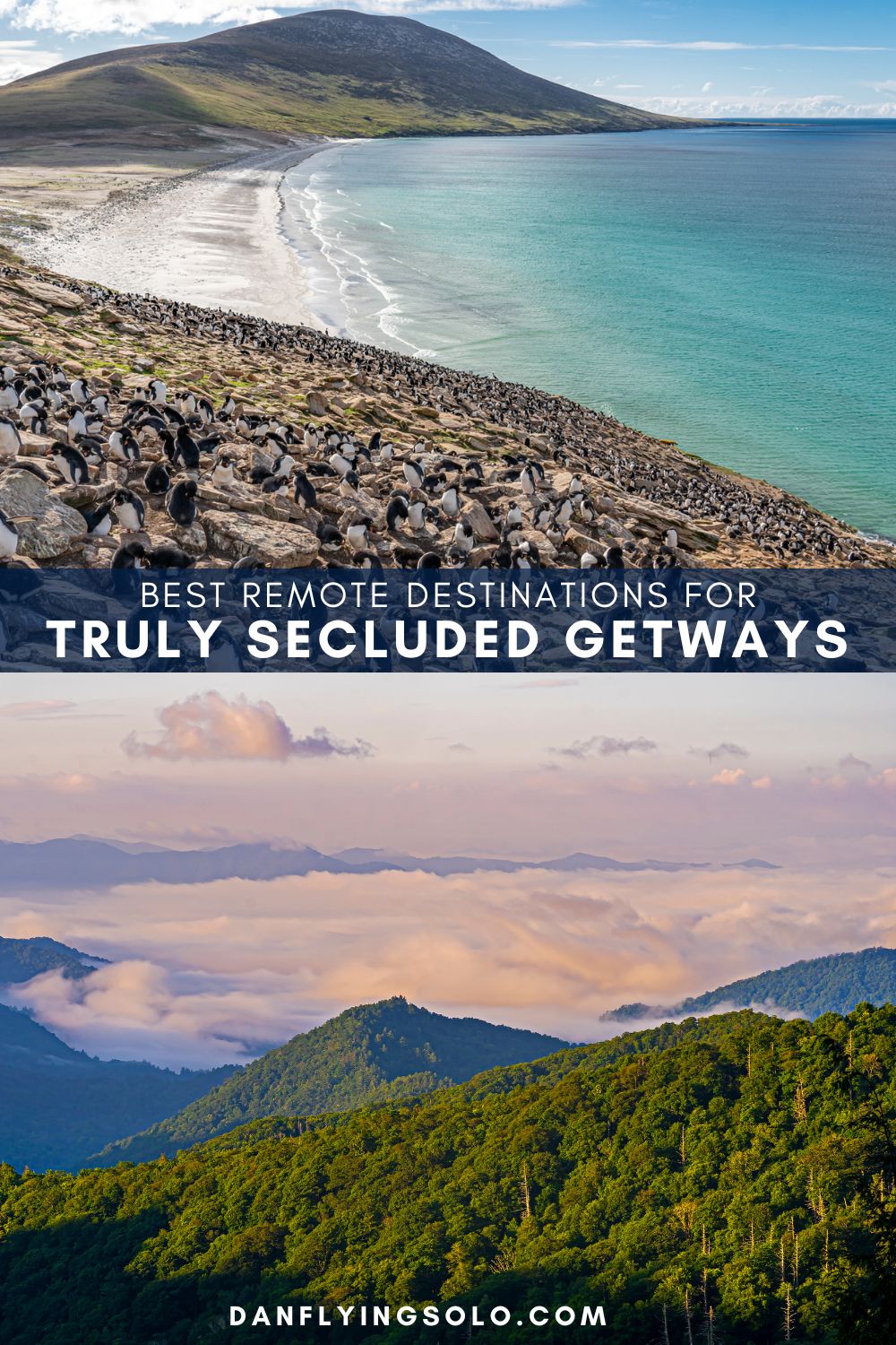 Pin it! Top: Falkland Islands | Bottom: Great Smoky Mountains