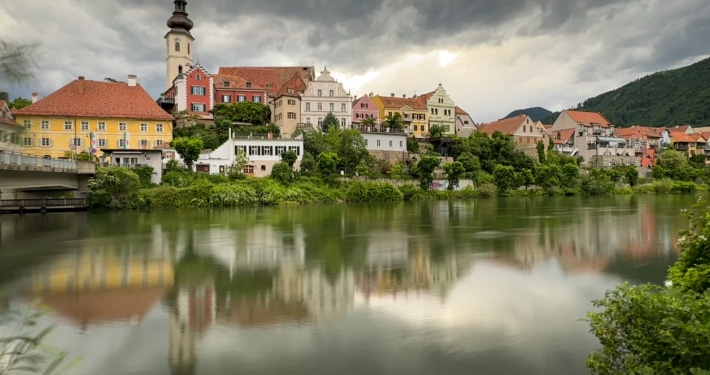 Frohnleiten is a small medieval town along the River Mur near Graz, Austria