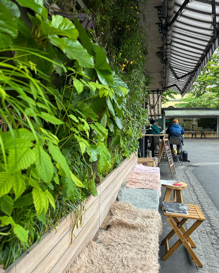 A vertical terrace cafe at Graz's Famers Market