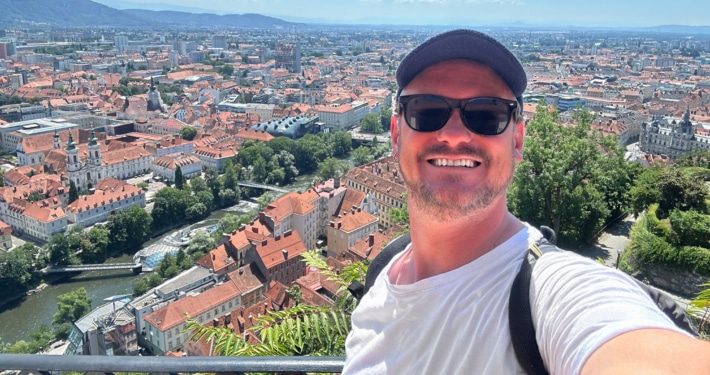 Dan enjoying one day in Graz Schlossberg