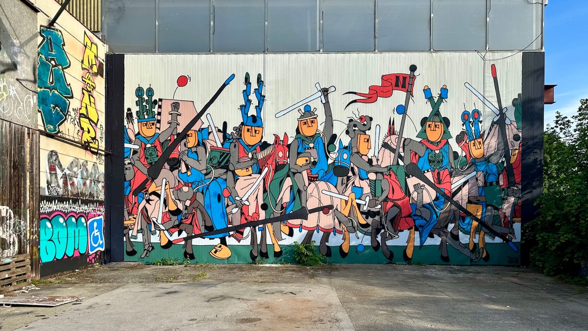 One of the murals inside Raum117's warehouse space