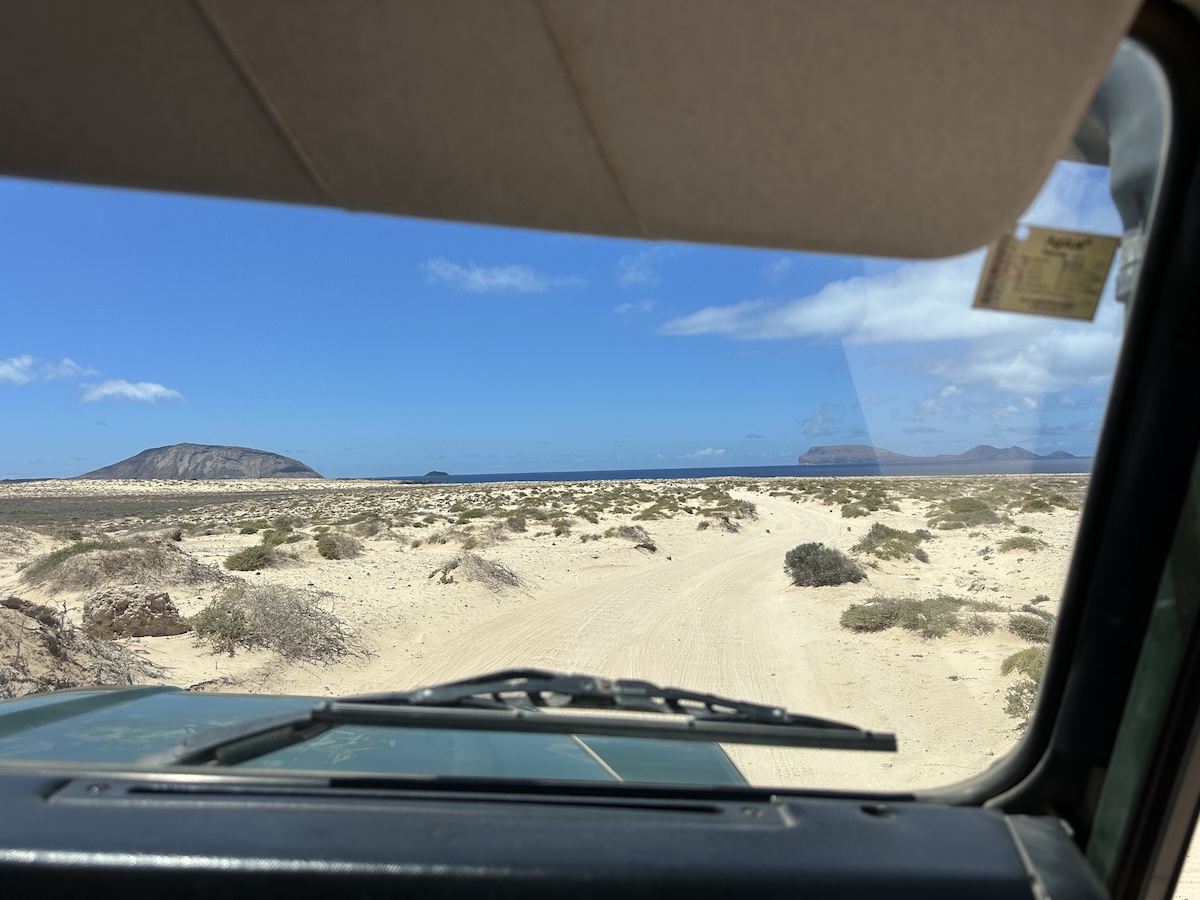 Taking a jeep tour is one option to explore La Graciosa